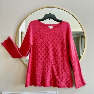 LOFT Vibrant Pink Knit Sweater